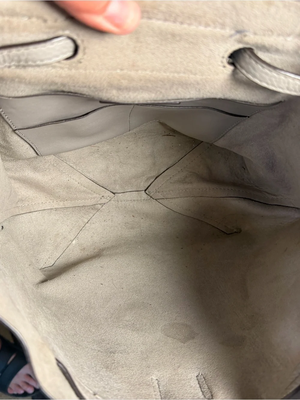 Michael Kors Pebbled Leather Drawstring Backpack - Gray